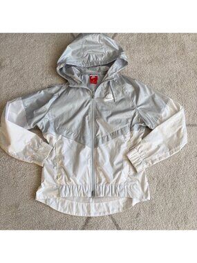 Nike Windrunner Hooded Jacket Women’s Small White Lightweight Zip-Up